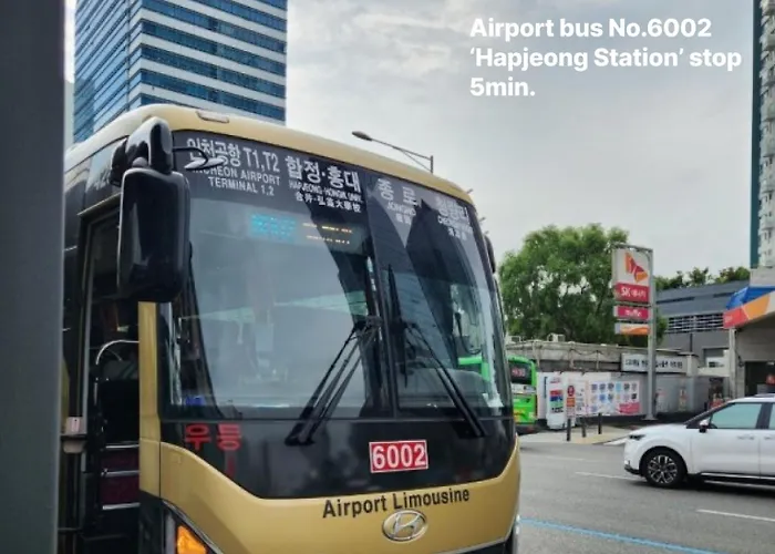 New, 3min To Hapjeong St, Airport Bus Stop, 8min To Hongdae & Mangwon Market, River Park, 2br 3qb Full Of Sunshine, Bedding, Nature